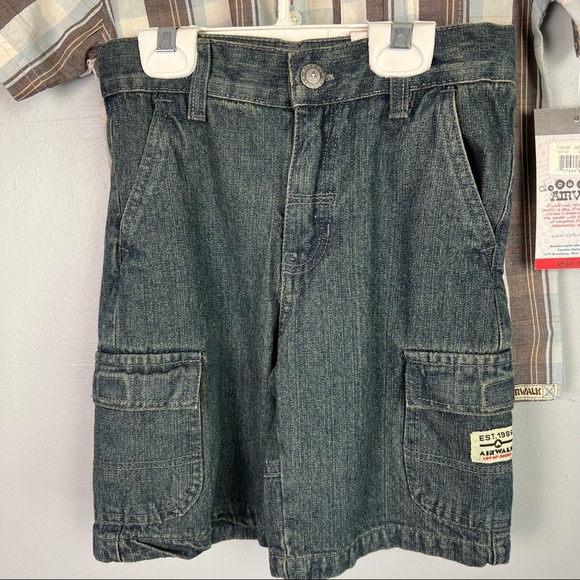 AIRWALK Boys 2 piece outfit - button down shirt & adjustable waste denim shorts - Picture 4 of 16